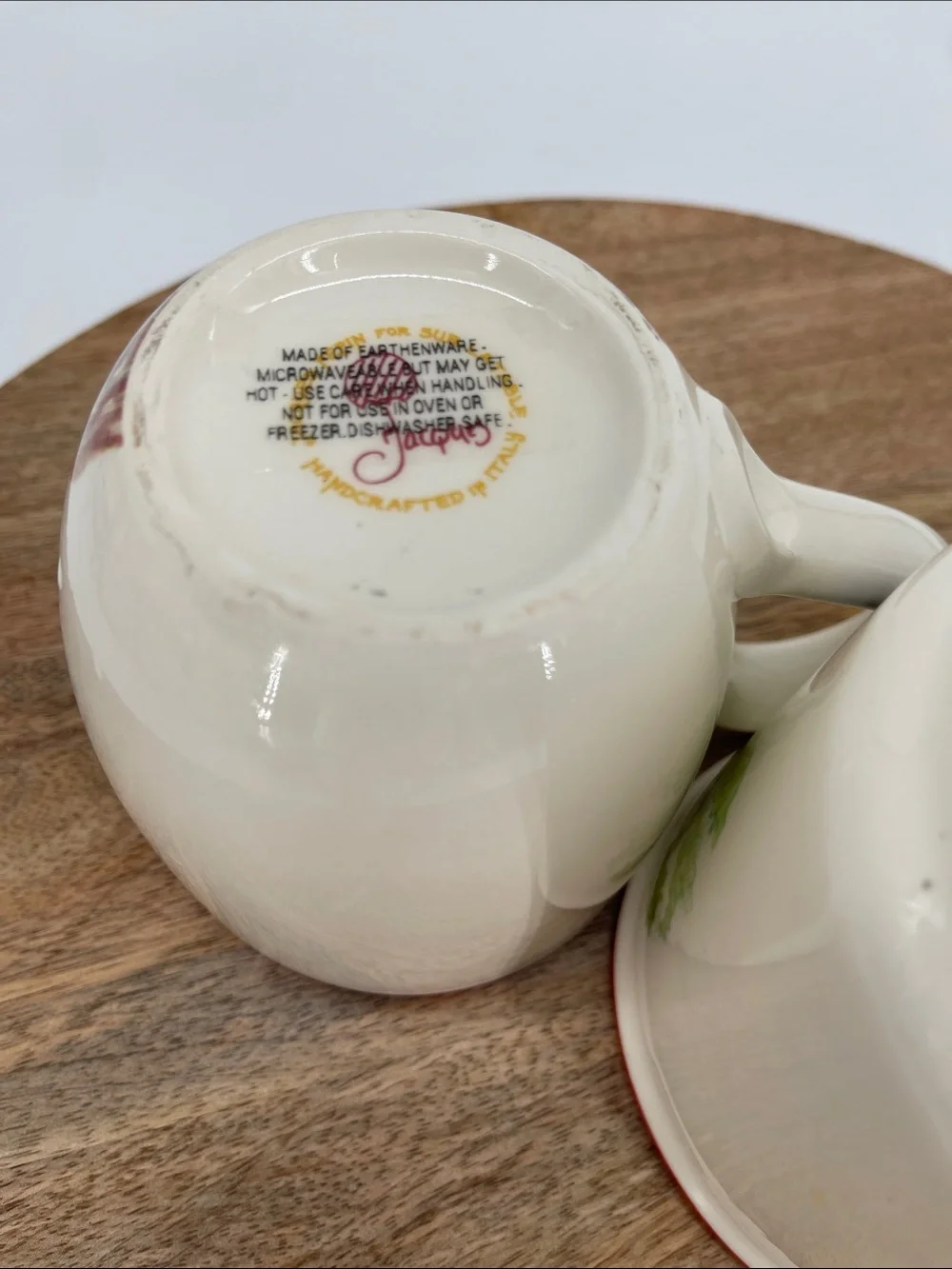 Sur La Table Jacques Pepin Rooster Collection Discontinued Earthenware Mugs-Two